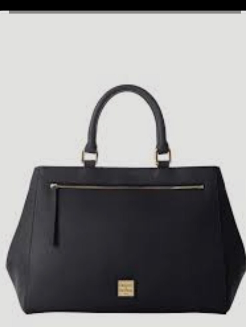 Dooney & Bourke Black Saffiano Leather Zip Top-Handle Tote Bag
